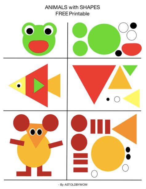 Animals With Shapes Free Printables
